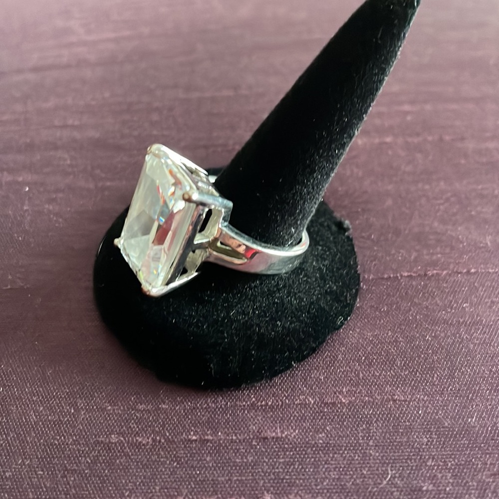 Swarovski Crystal Silver Statement Ring - image 5
